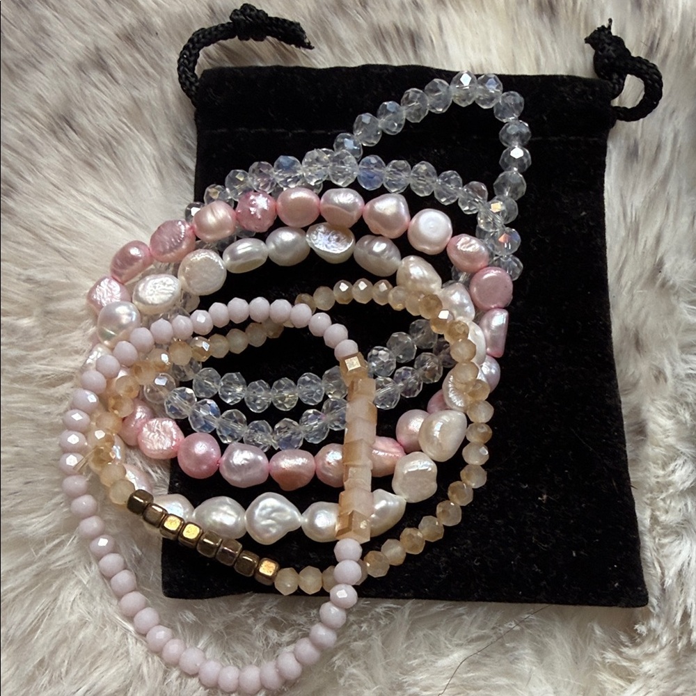 Elegant Multi-Color Beaded Bracelet Set